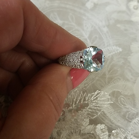 Blue Topaz Sterling Ring - Picture 5 of 8